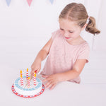 Wooden Birthday Cake Toy, Includes 6 Slices & Cake Slicer