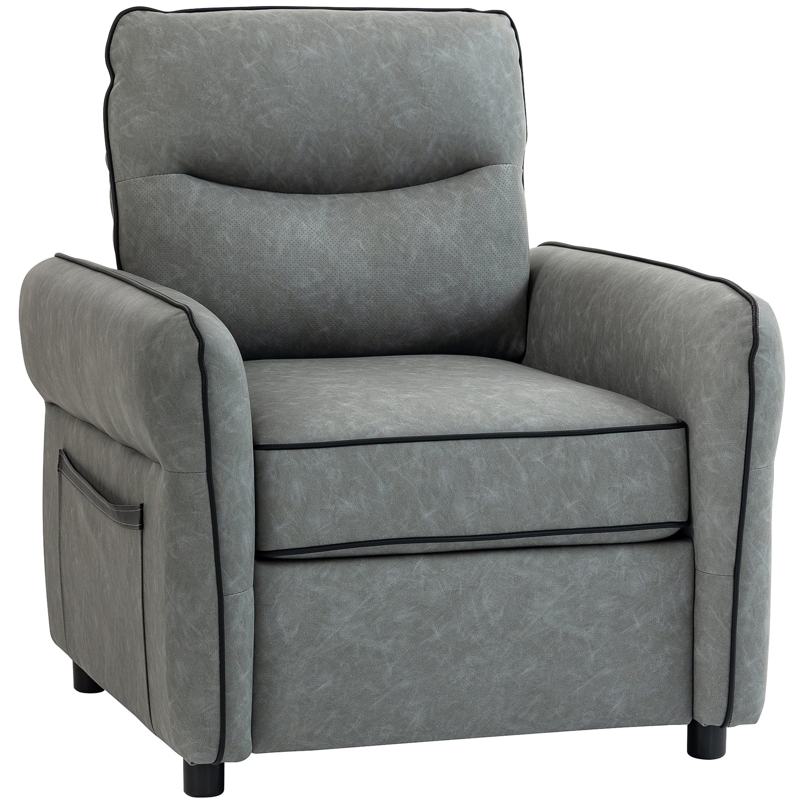 HOMCOM Armchair, Faux Leather Accent Chair With Thicken Cushion