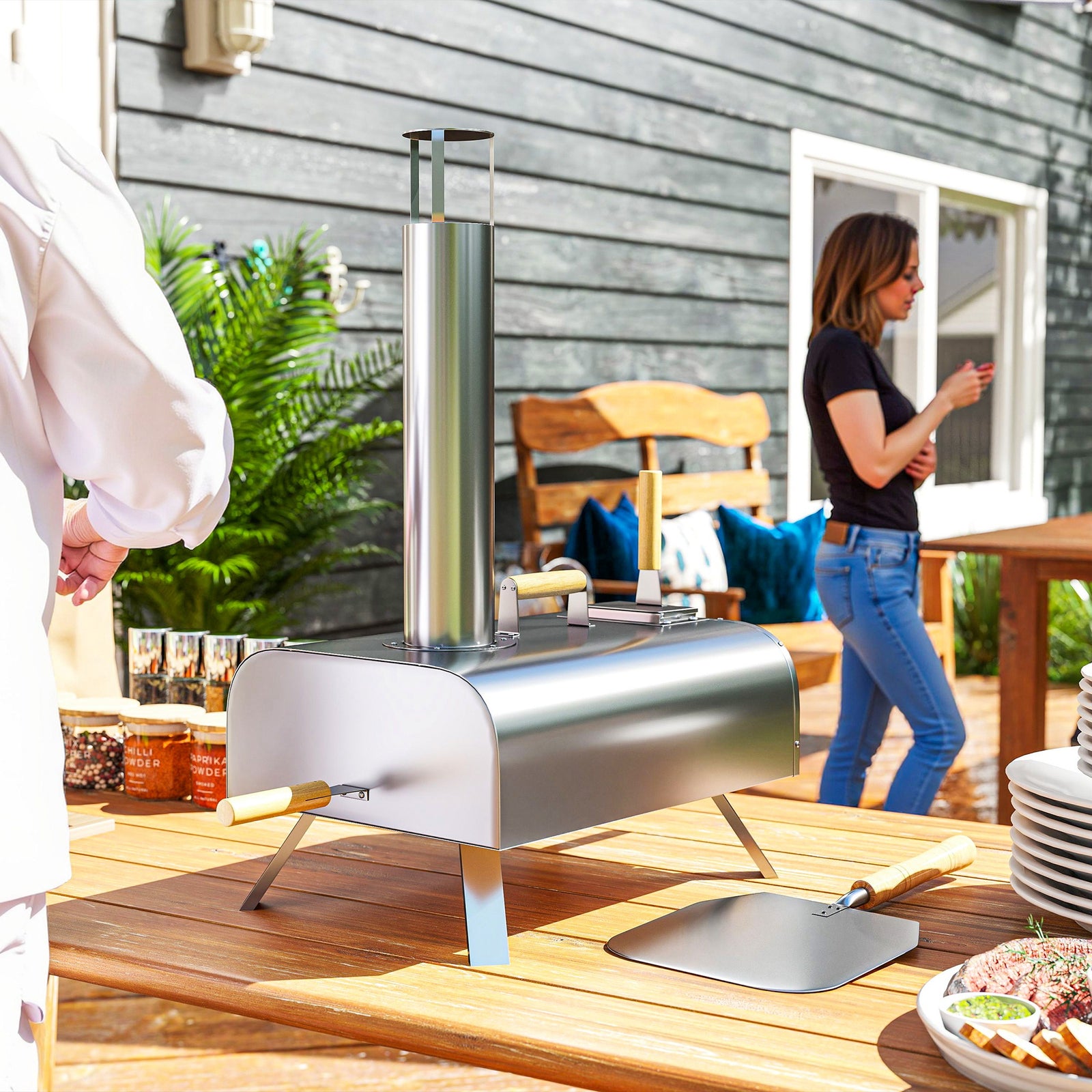 Portable Wood Pellet Pizza Oven W/ Foldable Legs 12 Inch