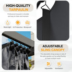 6m X 3m Aluminium Pergola With Retractable Roof,charcoal Grey,outdoor Garden Gazebos Water-resistant