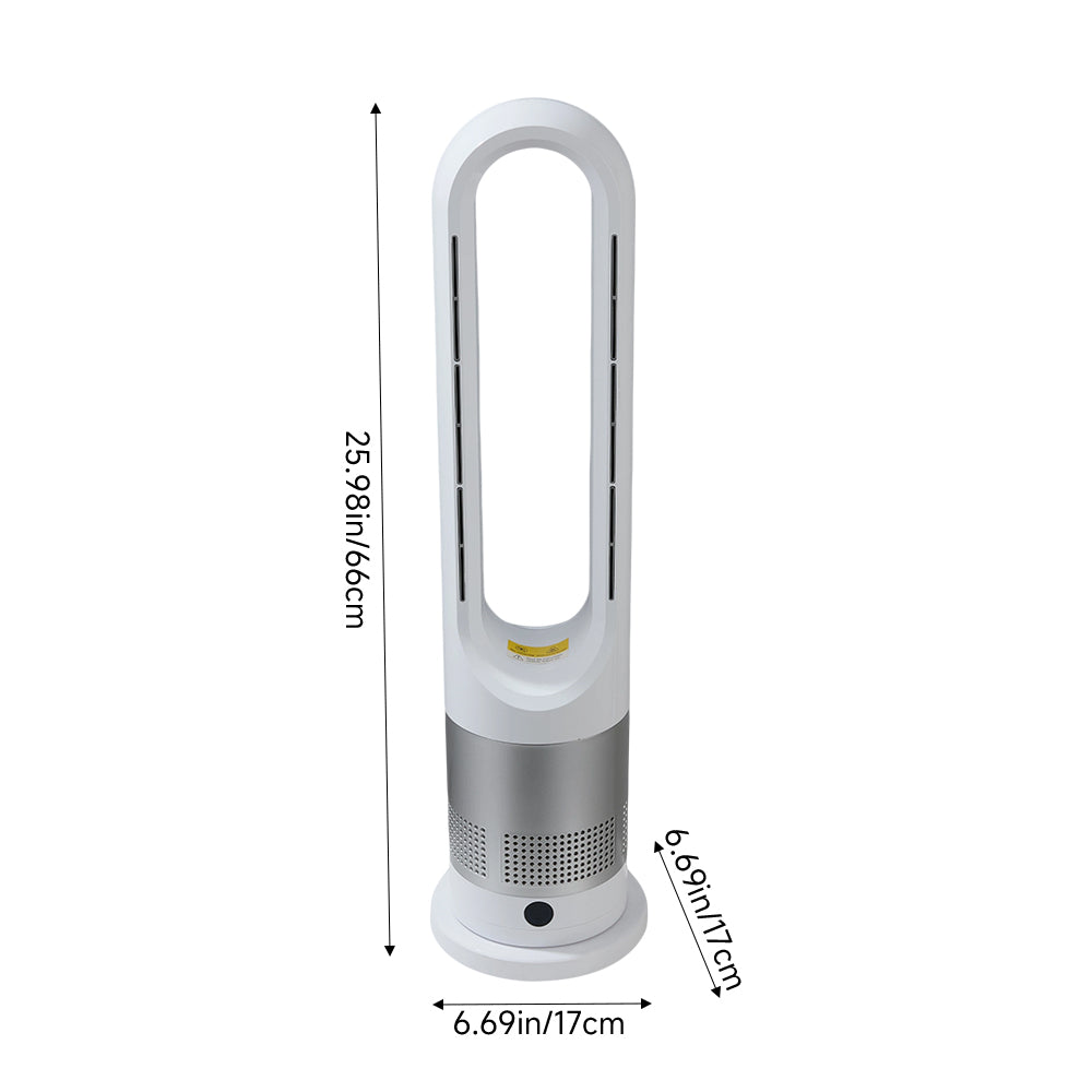 Modern Bladeless Tower Fan Heater & Cooler With App Control, 8 Speeds, 3 Heating Modes, 80° Oscillation, Led Display & Remote
