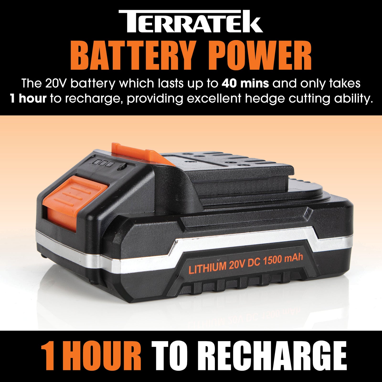 20v Cordless Hedge Trimmer Lightweight Handheld Garden Electric Hedge Li Ion 1hr Fast Charge Battery And Charger Included | 1 Battery + 1 Charger | Grey