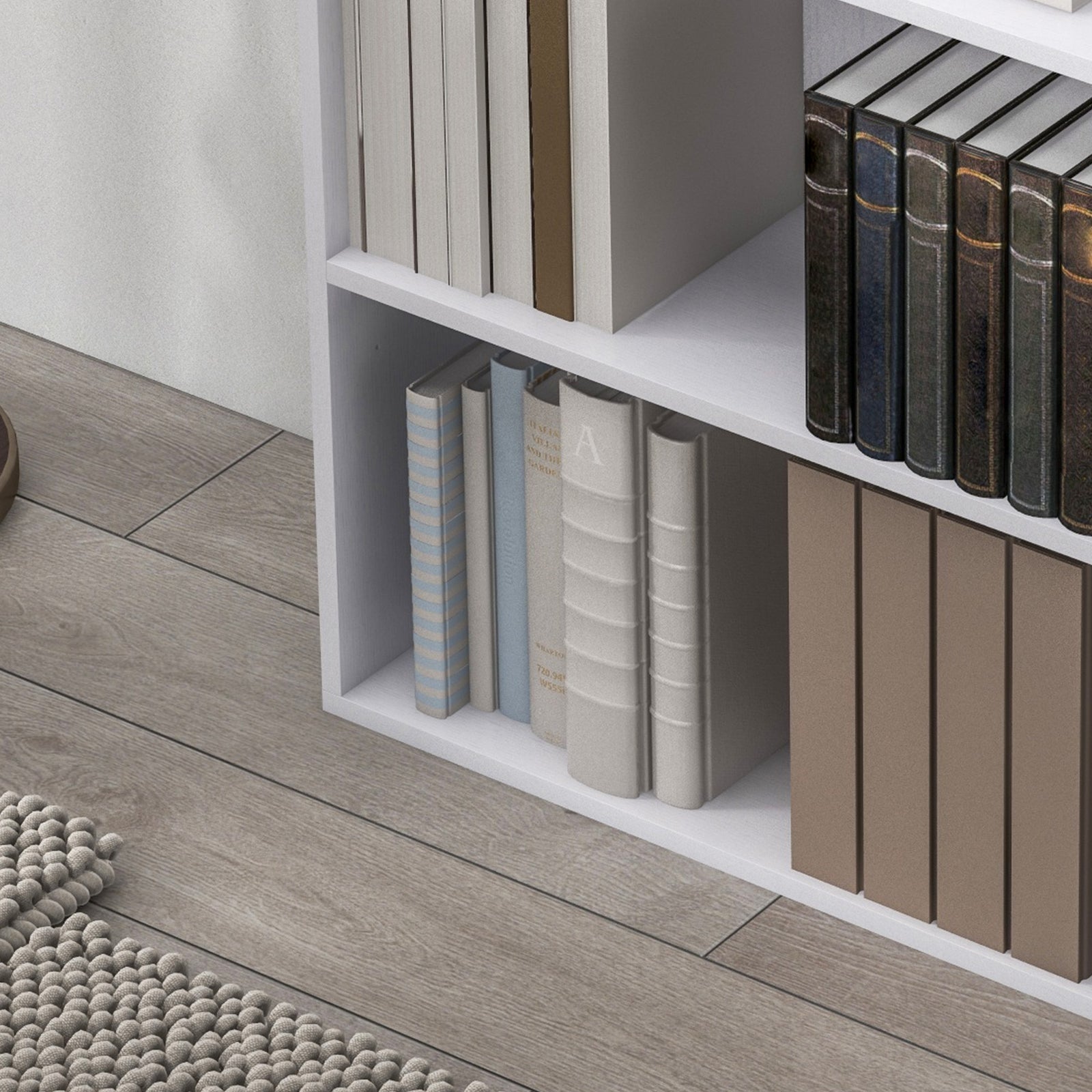 Bookshelf Display Storage Shelf With 2 Compartments Study | One Size | White