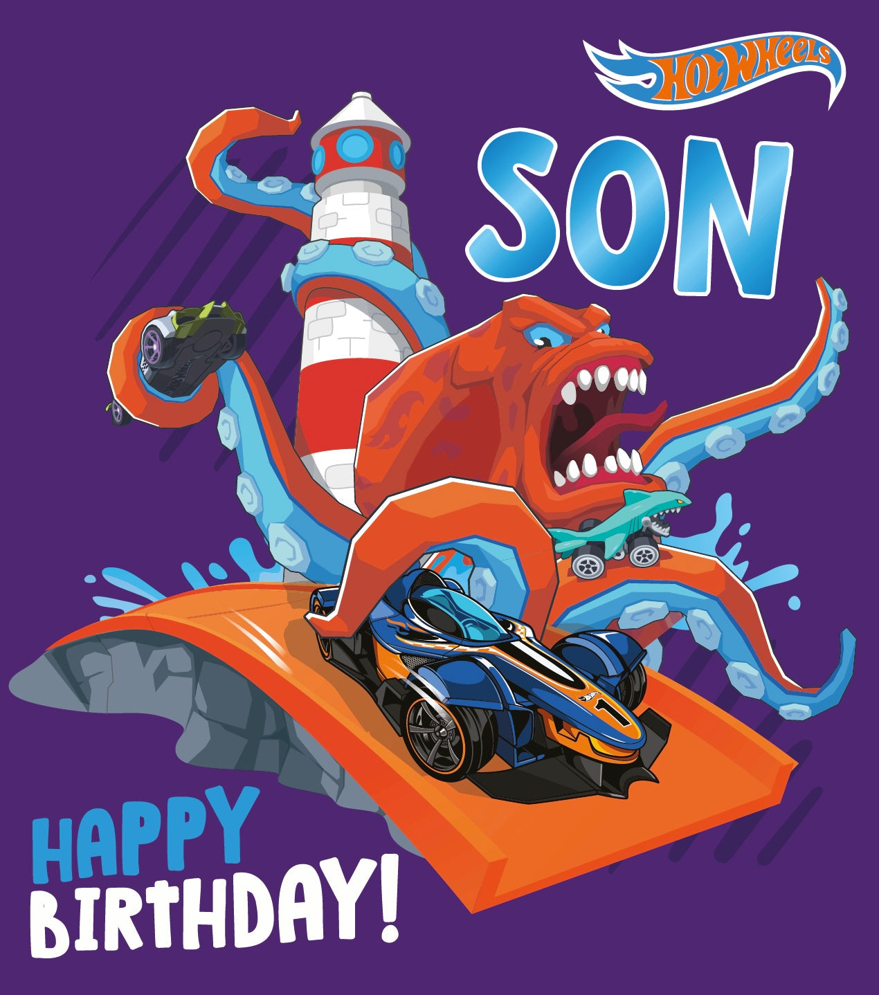 Hot Wheels Son Birthday Card Official Product