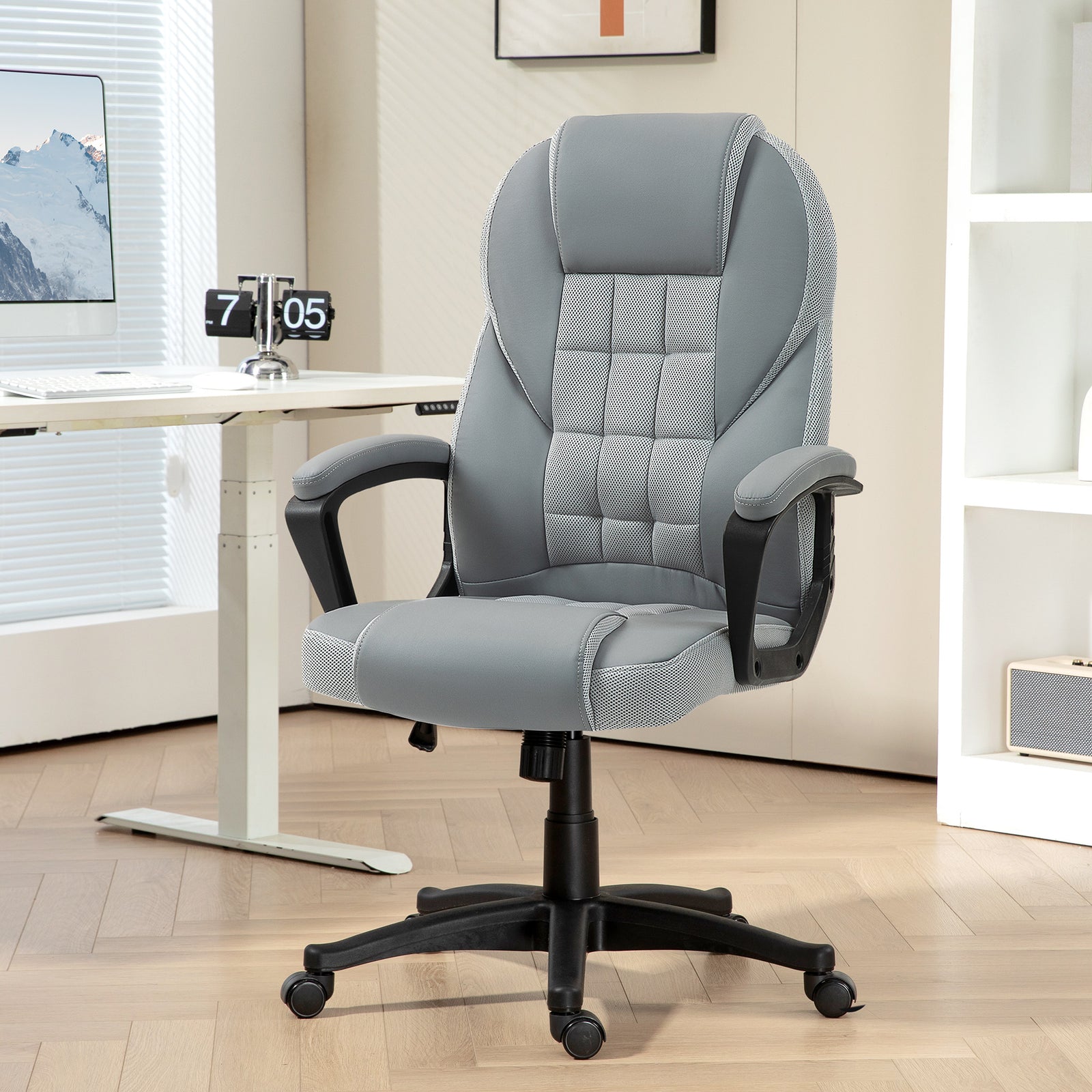 High Back Pu Executive Leather Desk Hair