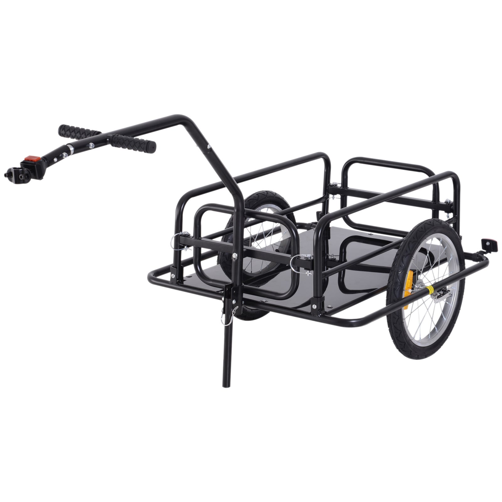 Folding Bicycle Cargo Cart With Hitch Black
