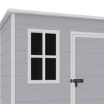 6 X 6ft Durable Pp Outdoor Storage Shed With Lockable Door, Floor, Window & Vent – Weatherproof Plastic Garden Shed