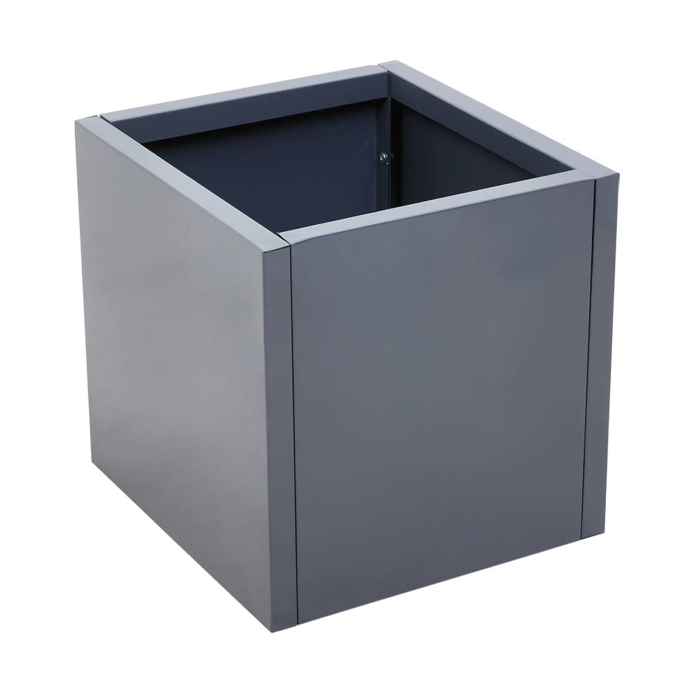 Zinc Galvanized Steel Planter Box With Drainage Hole –square Raised Planter Box Outdoor Balcony Garden Trough Pot | Medium | Anthracite Grey