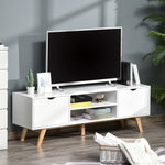 Elegant Tv Stand Storage Unit W/ Wood Legs