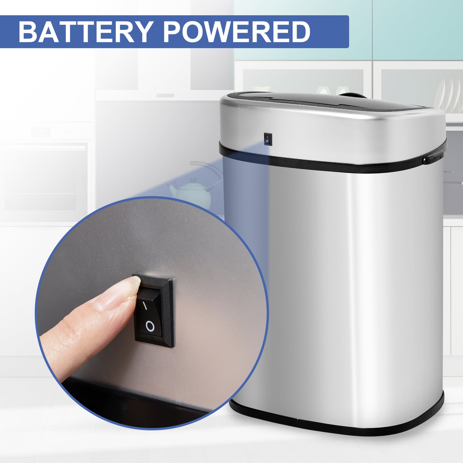 58/48l Sensor Dustbin Touchless Automatic Stainless Steel | Medium | Brown