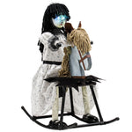 HOMCOM Animated Halloween Girl Riding Horse For Indoor, Covered Outdoor