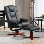 Reclining Armchair With Footstool And Adjustable Backrest | One Size | Black