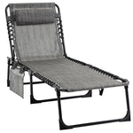Lounger Reclining Camping Bed 5-position Adjustable