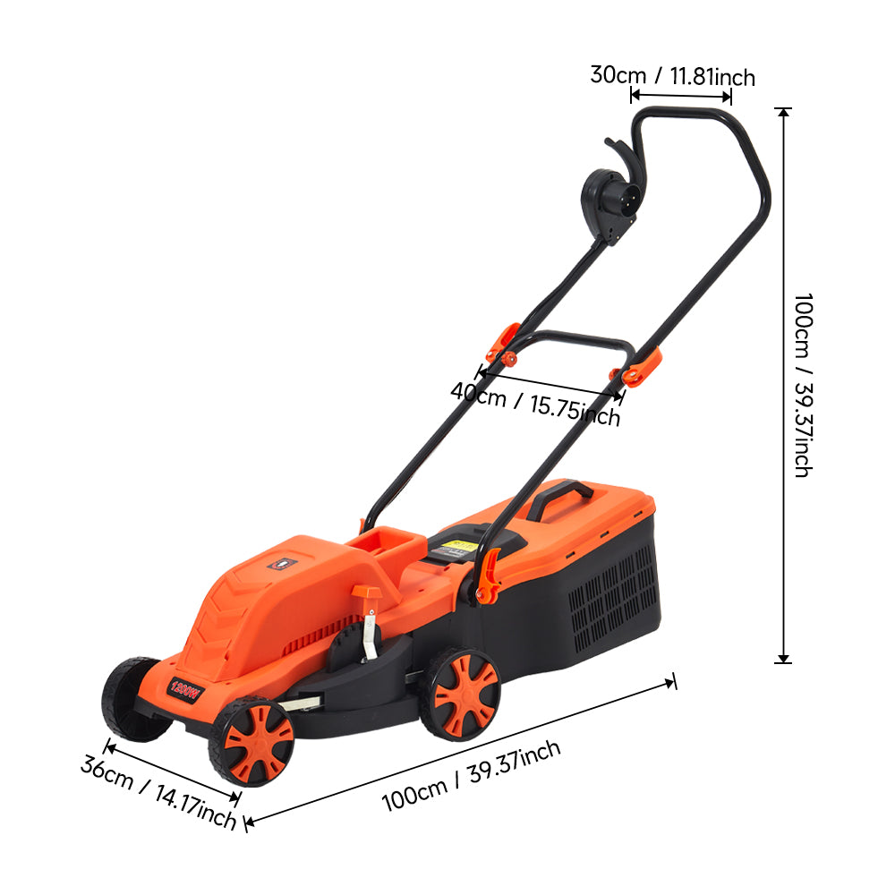 1600w Brushless Electric Lawn Mower 32cm Cutting Width Height Adjustment 30l Grass Box | 5 Height