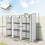 Outsunny 3 Tier Lean-to Mini Greenhouse With Plastic Cover, White