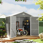 8x6ft Garden Shed With Foundation Kit, Vents & Lockable Door