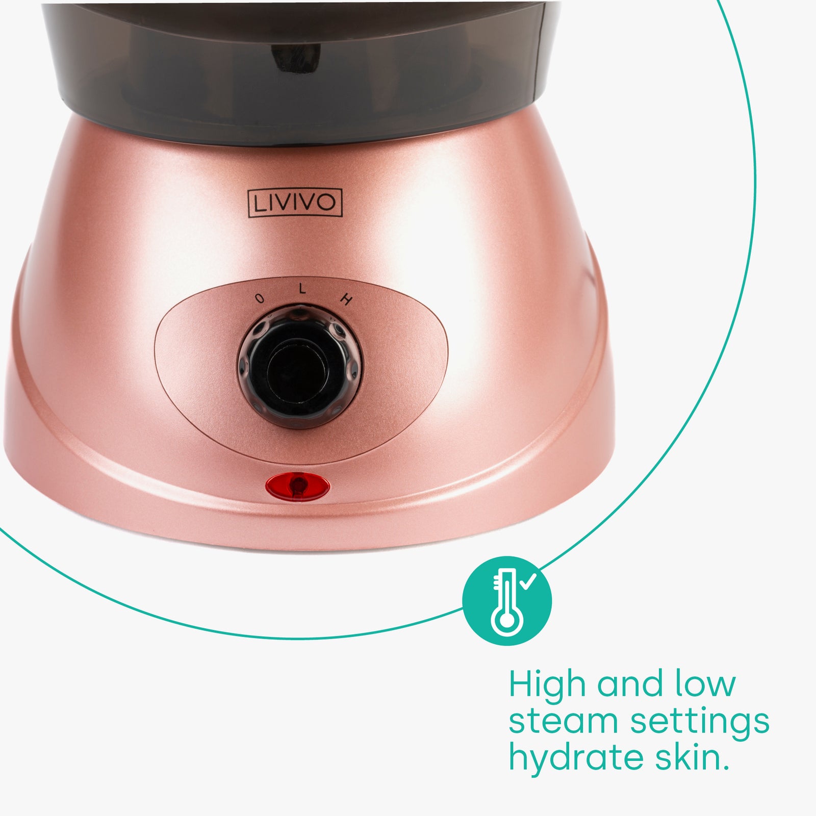 Livivo Facial Spa Steamer Rose Gold With Aromatherapy Diffuser And Nozzles