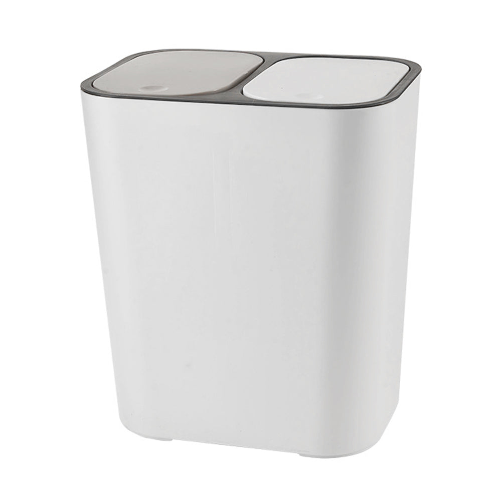 Kitchen 15l Rubbish Dustbin Double Recycling Bin 2 Section White