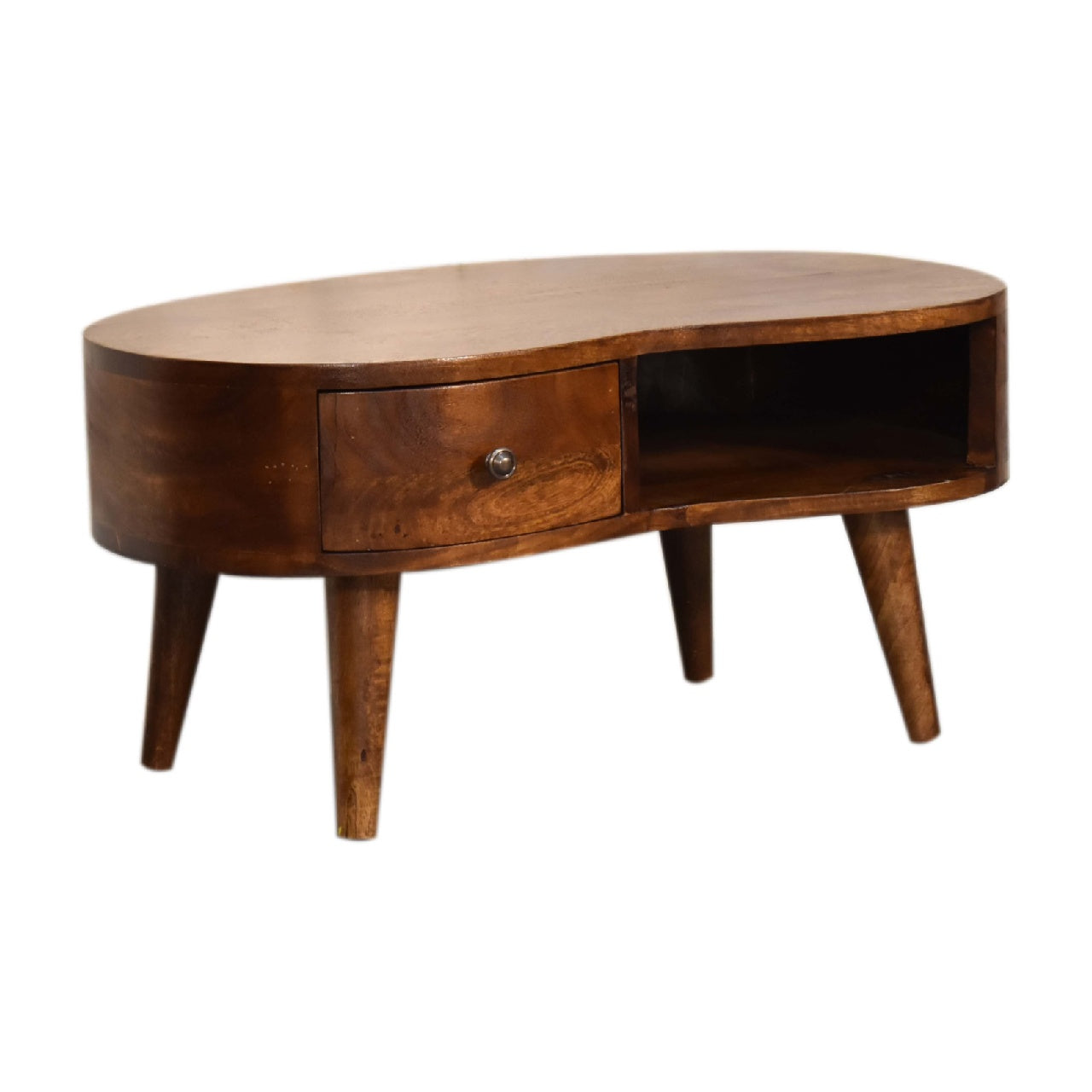 Solid Wood Mini Chesnut Wave Coffee Table
