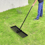 Garden Lawn Levelling Rake With Foldable Head & Detachable Handle | Small | Black