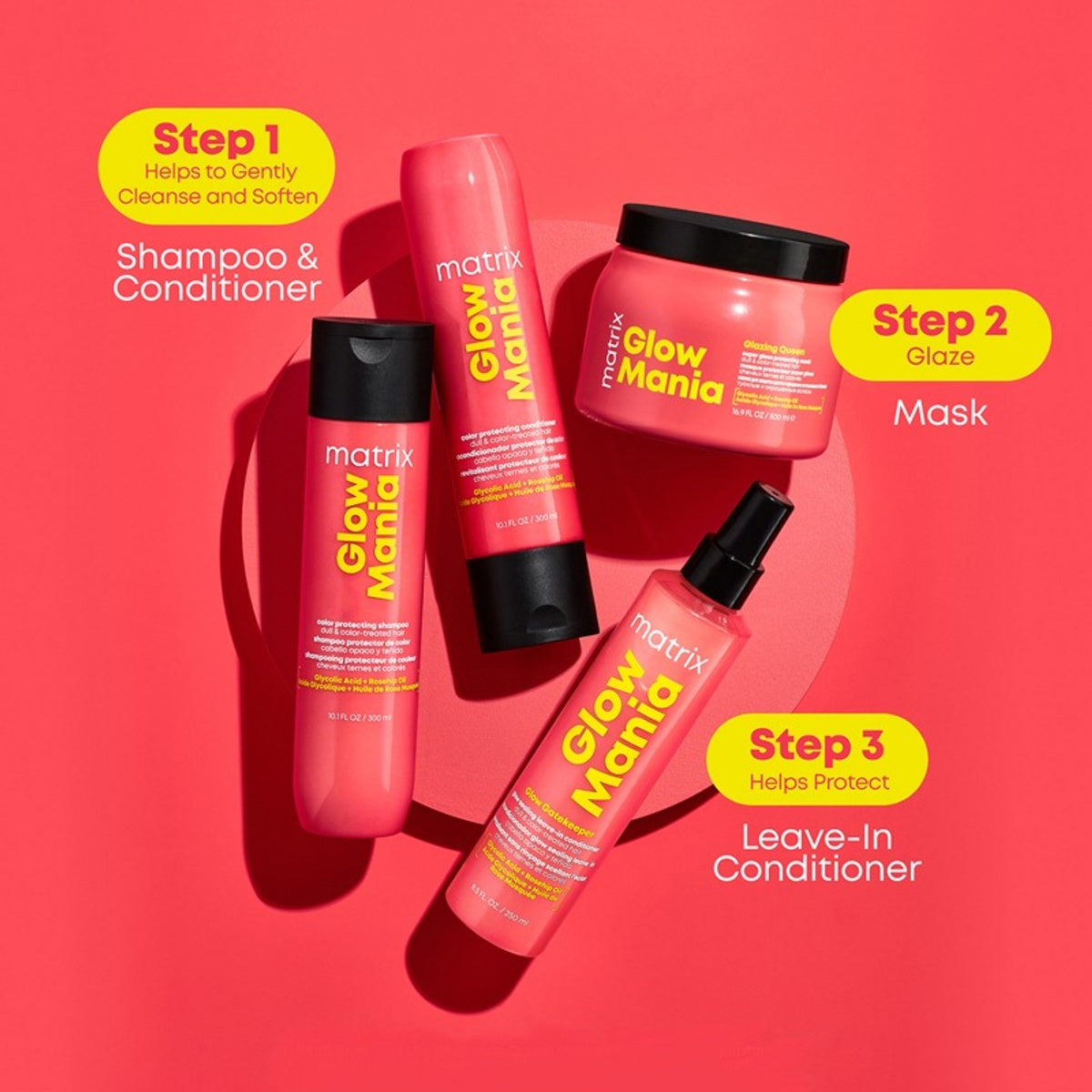 Glow Mania Color Glow Shampoo, Conditioner & Leave-in Pack