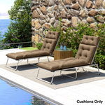 Garden Lounge Chair Cushions Set Of 2, 220gsm Fabric | Khaki