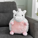 Soft Giant Handwarmer Cozy Plush Unicorn | 30cm x 30cm | Pink