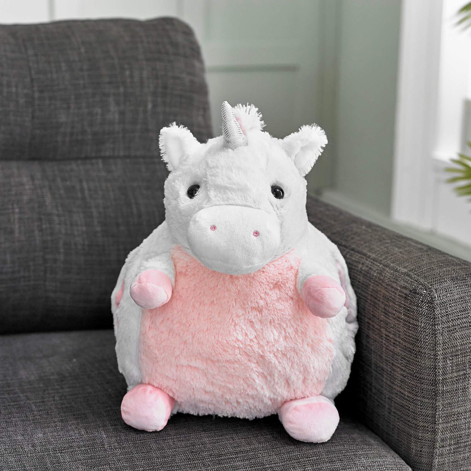 Soft Giant Handwarmer Cozy Plush Unicorn | 30cm x 30cm | Pink