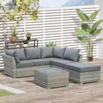 Patio Rattan Sofa Set W/ Ice Bucket