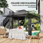 3.5x3m Cantilever Parasol, Solar Led Lights | Dark Grey