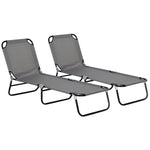 Set Of 2 Folding Beach Chairs W/ Adjustable Back | Set of 2
