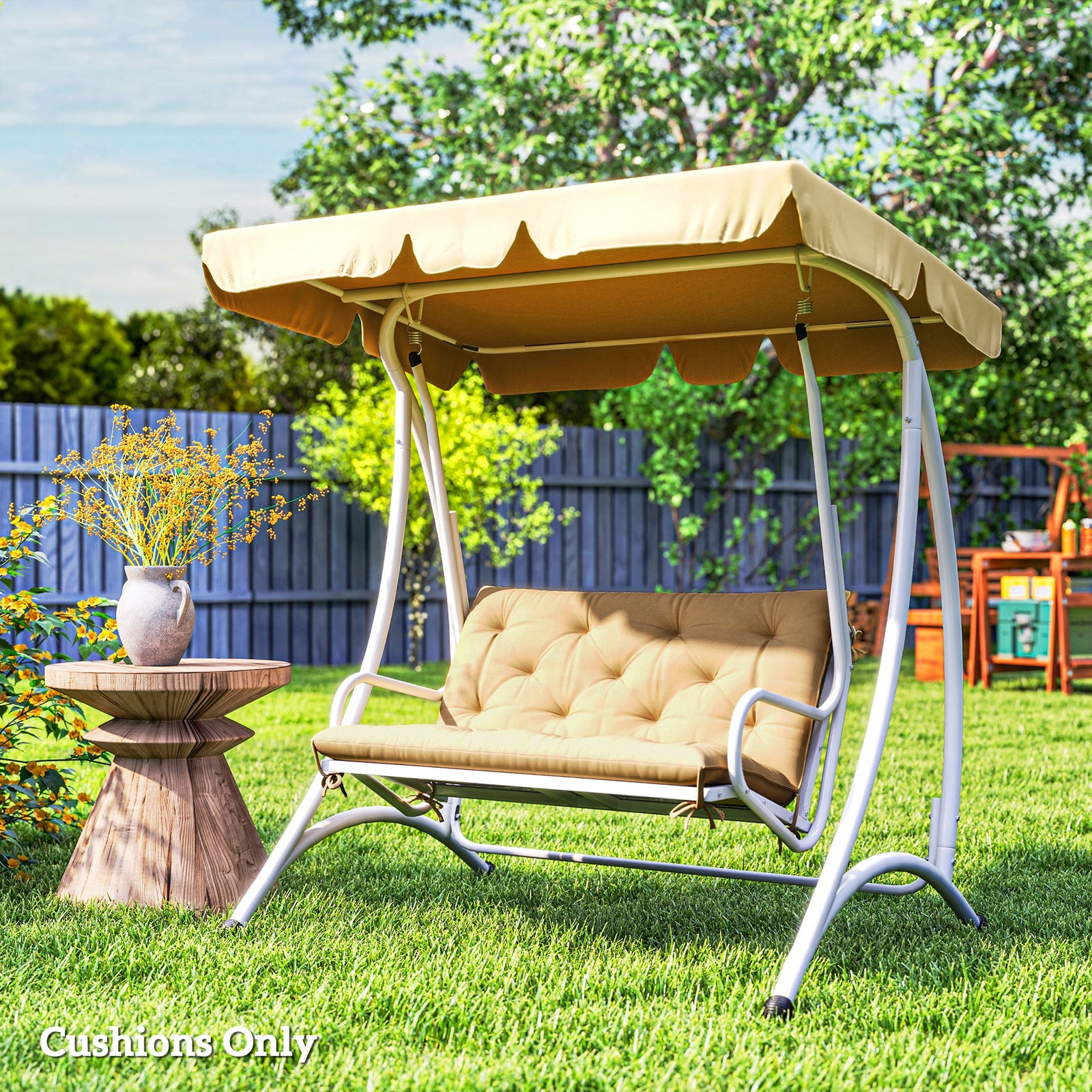 Bench Pad With Ties | Khaki