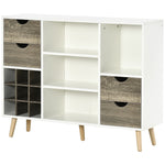 HOMCOM Kitchen Sideboard Storage Cabinet Removable Wine Holder