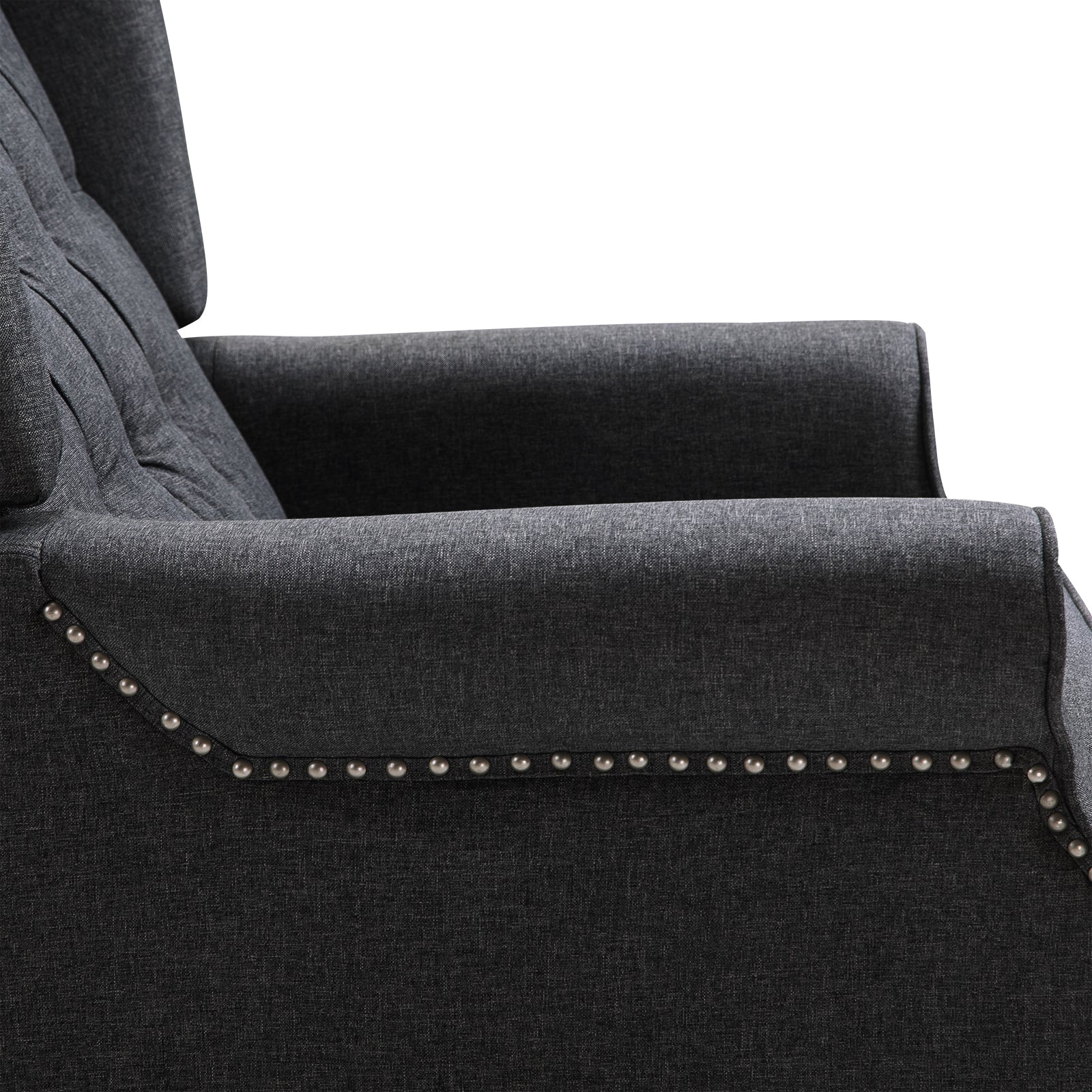 Manual Reclining Armchair W/ Footrest | Dark Grey
