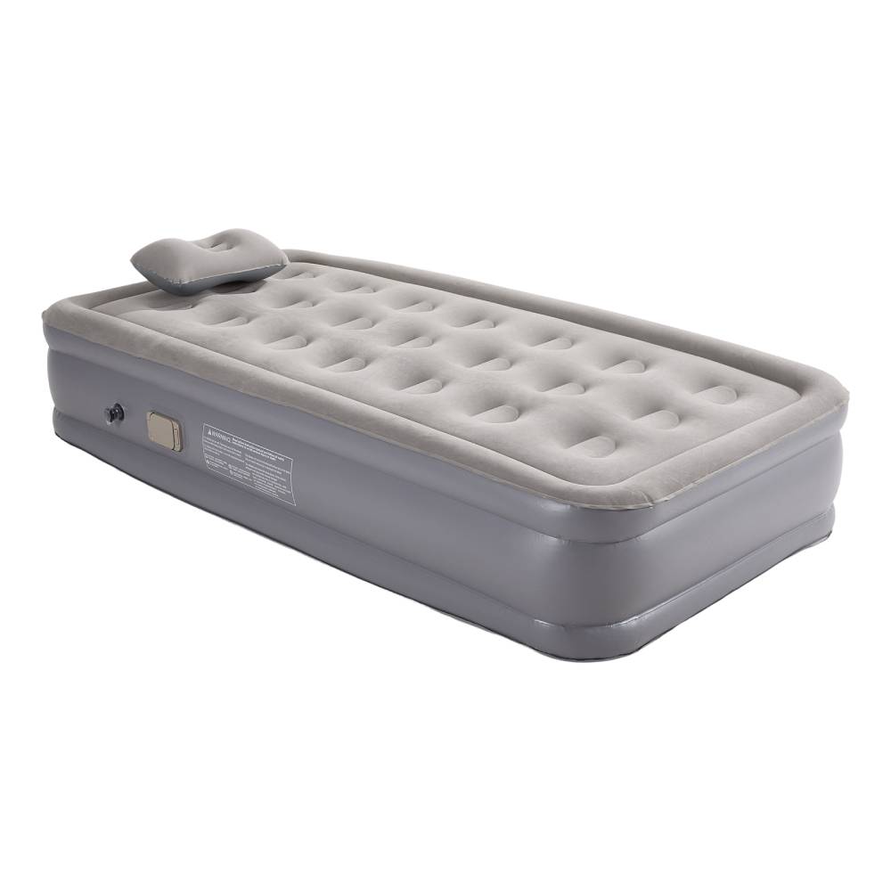 Raised Inflatable Airbed Mattress With Built-in Pump – Includes Pillows | Single