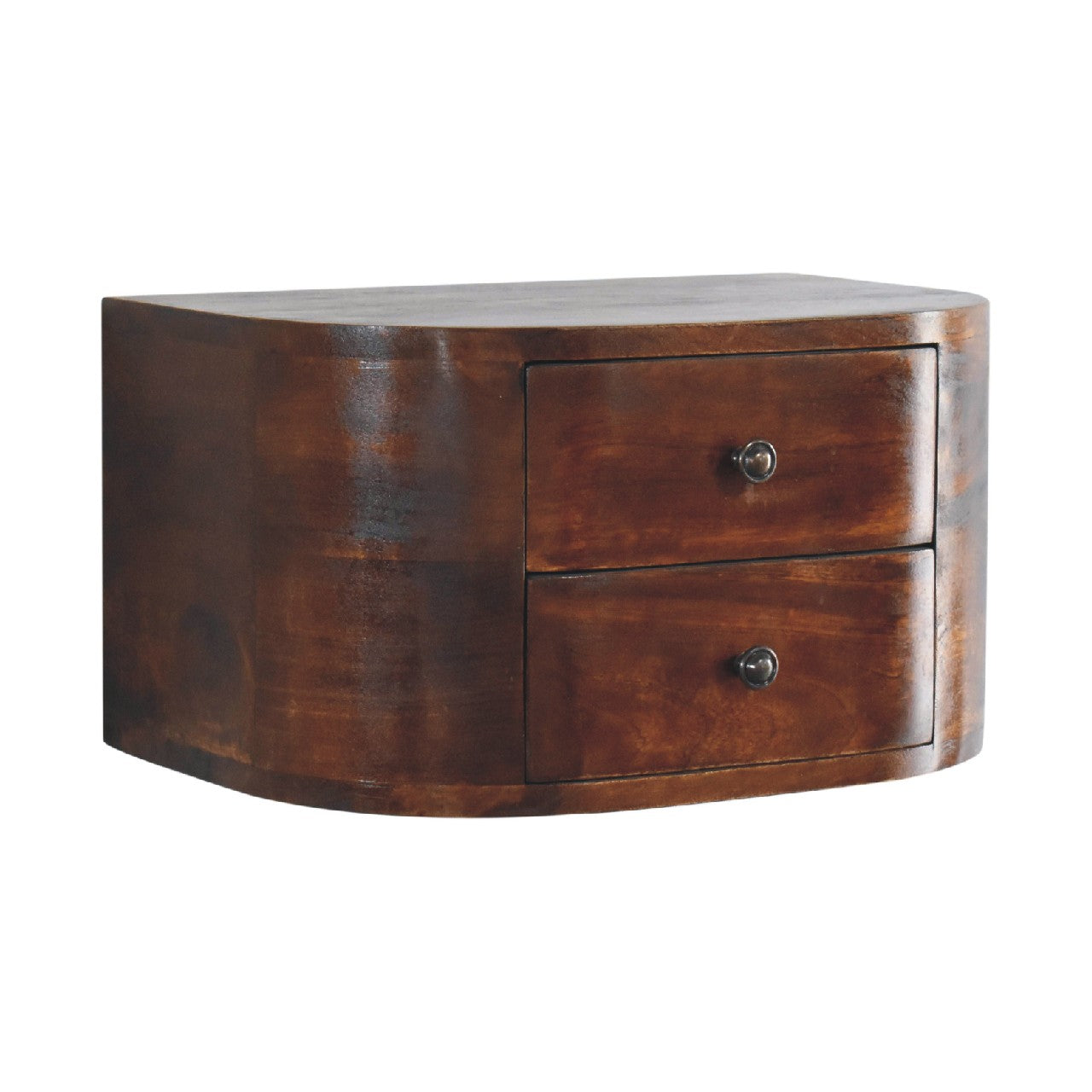 Solid Wood Lunar 2 Drawer Floating Bedside