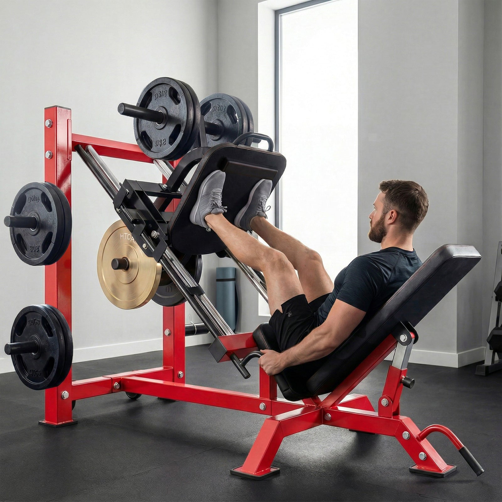 SPORTNOW Leg Press Machine With Wheels, Adjustable Leg Extension Machine