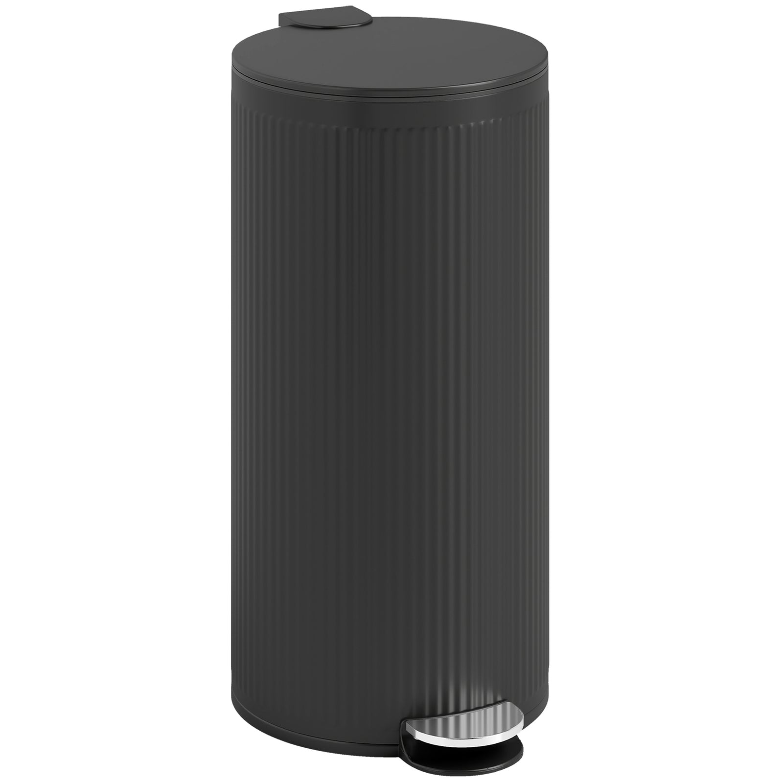 Kitchen Bin, 30 Litre Pedal Rubbish Bin With Removable Bucket | Black