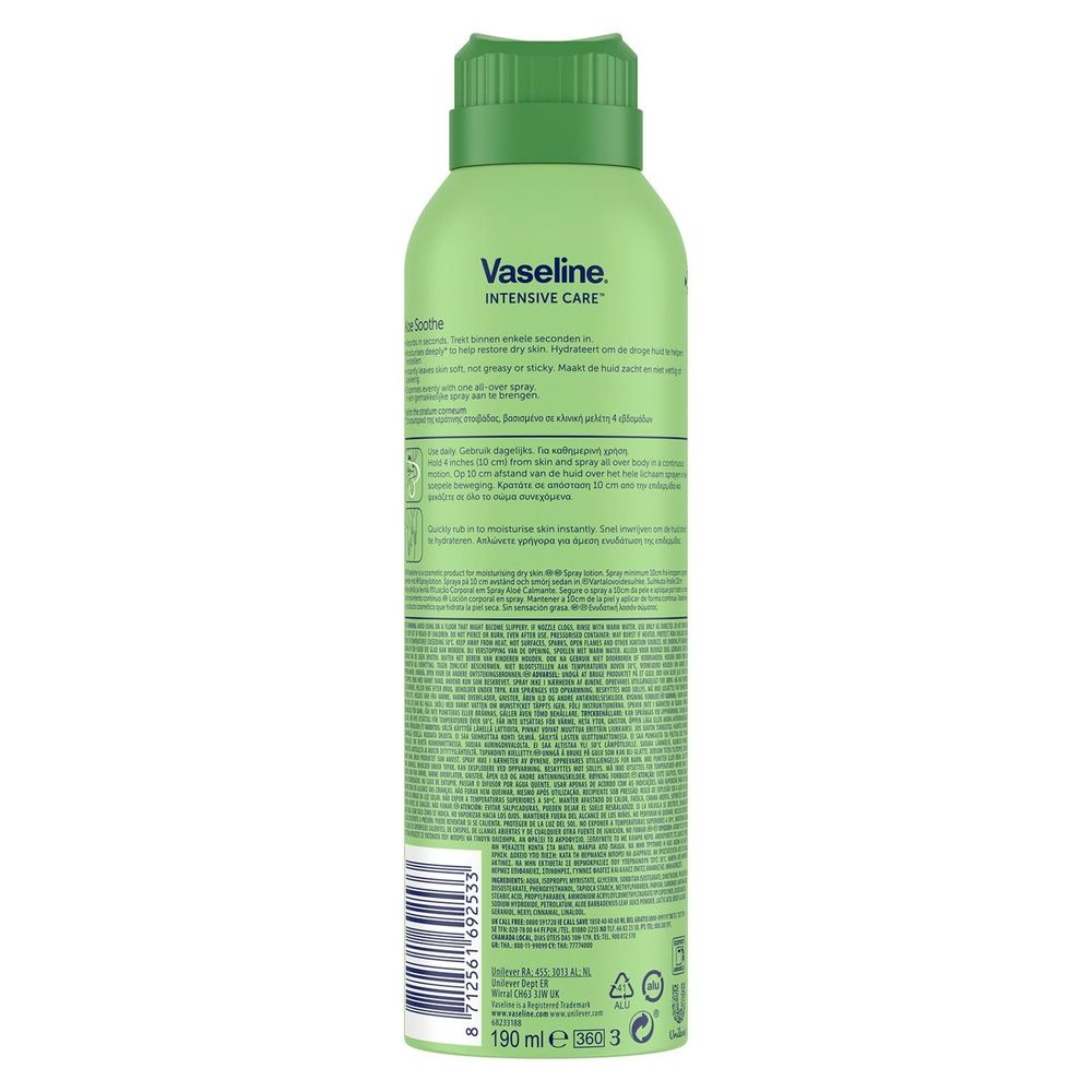 Intensive Care Spray Body Moisturiser Aloe Soothe 190ml | Set-of-9