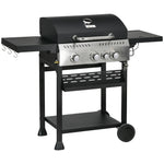 Gas Burner Bbq Grill With Wheels | Medium | Black