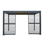 Anthracite Aluminium Pergola With Led Lights & 2 X Shutter Panels | 3m x 4m | Anthracite