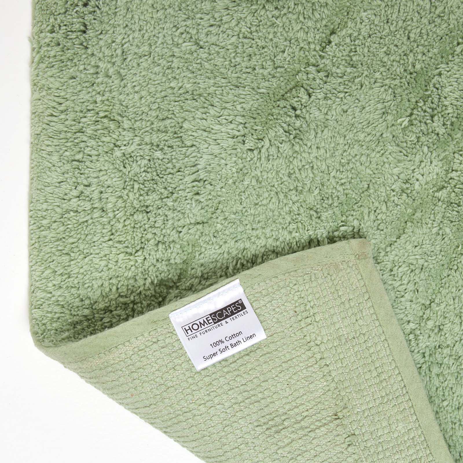 Cotton Tufted Rug Union Jack Plain Embossed Mat | 50cm x 75cm | Sage Green