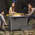 50000 Btu Gas Fire Pit Table, Dark Grey