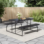 Foldable Picnic Table And Bench Set | One Size | Black