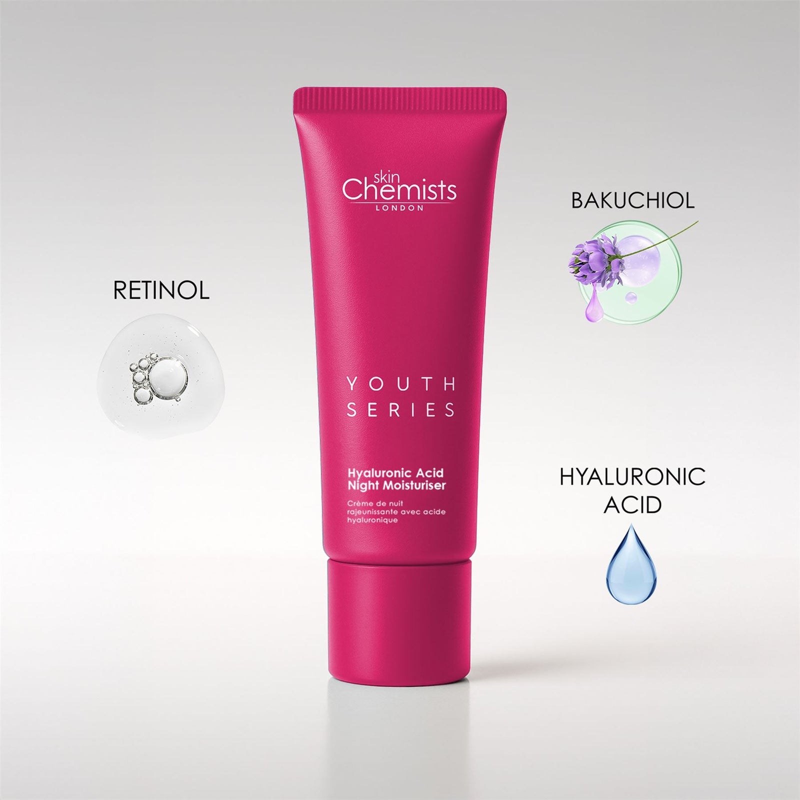 Retinol & Bakuchiol Anti-ageing Night Moisturiser 50ml For Cell Regeneration And Fine Lines