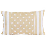Cotton Stripe Border And Stars Cushion Cover | 30cm x 50cm | Beige