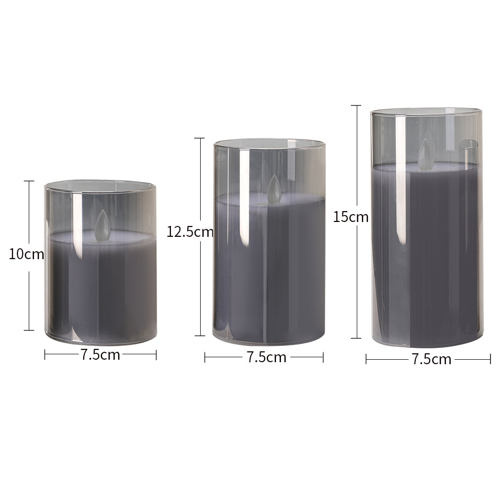 3pcs Flameless Led Candle Set With Remote Control