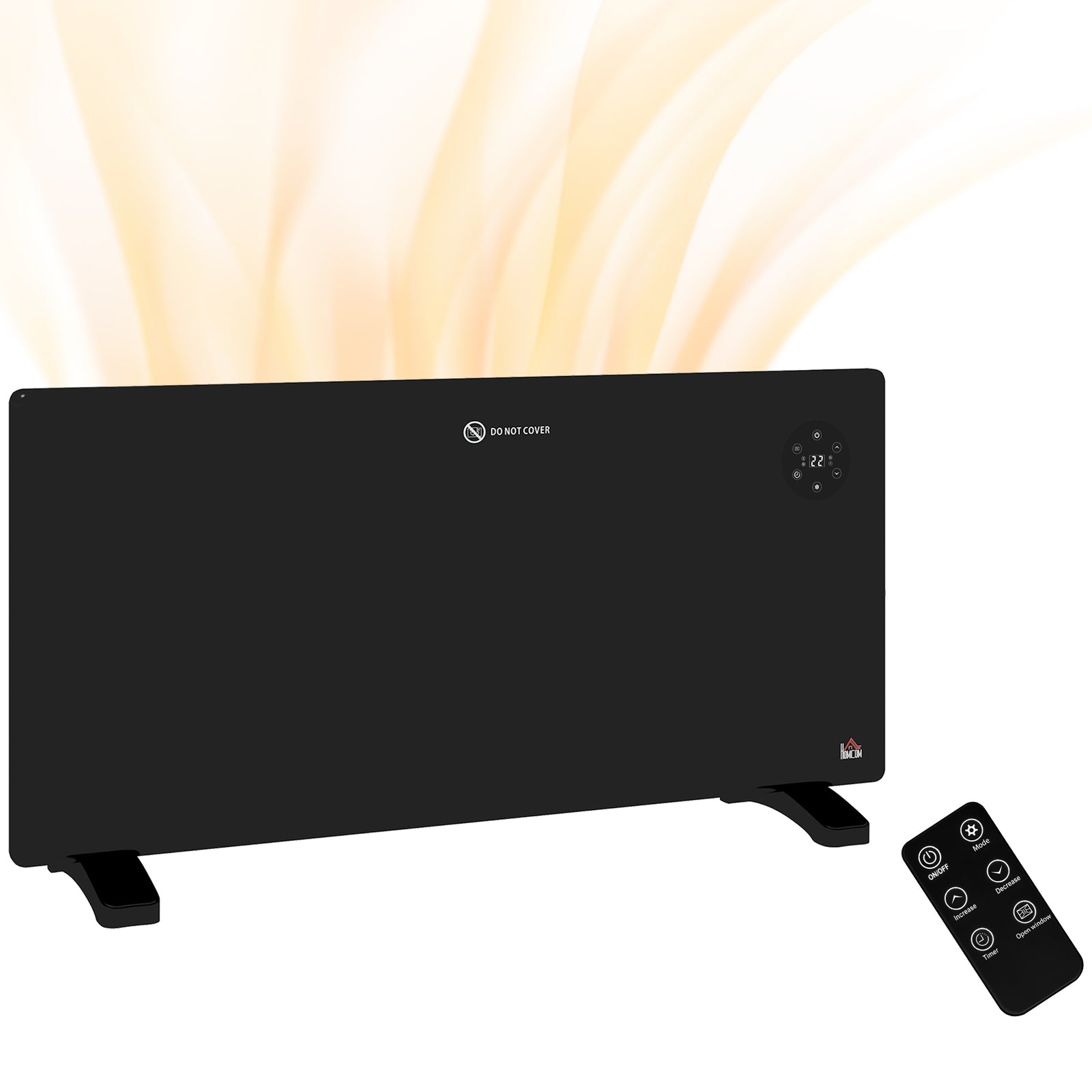 2000w Electric Convector Heater Quiet With Led Display | One Size | Black