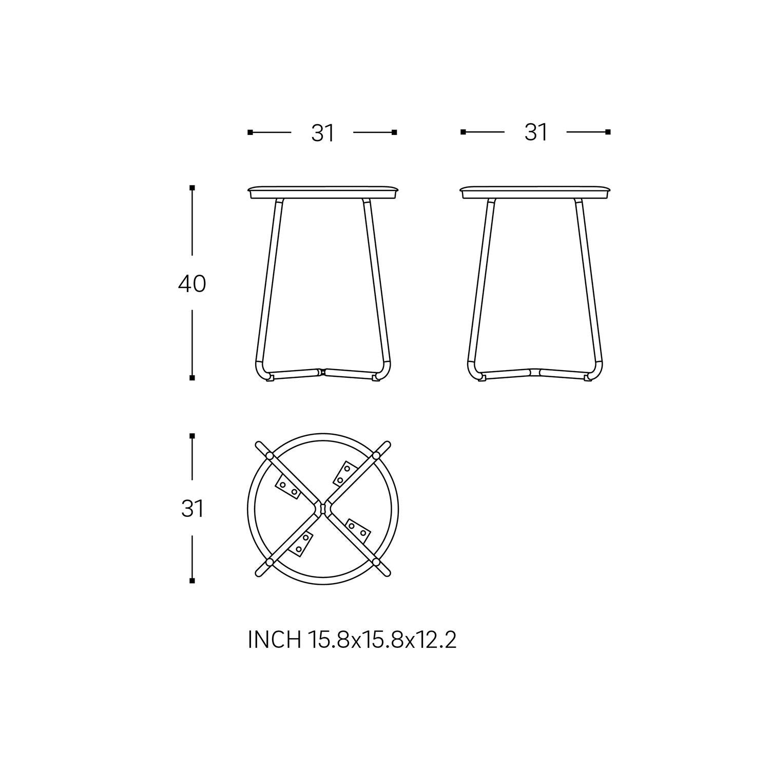 Shower Seat 31cm, Supports Up To 150 Kg, Black, Architect S+ Collection
