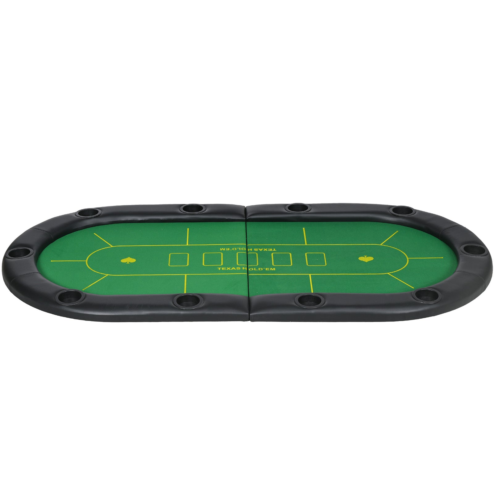 Foldable 10-player Poker Table Top With Cup Holders, Bag